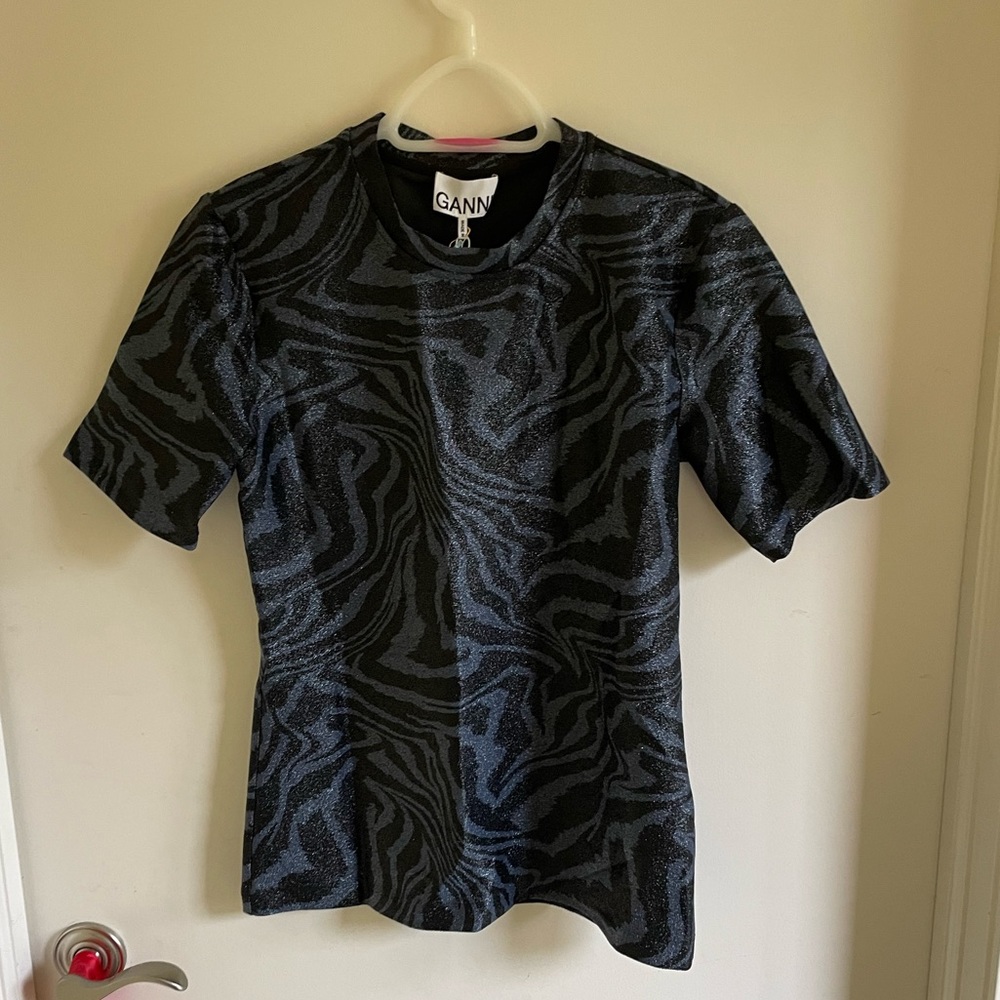 GANNI glitter top